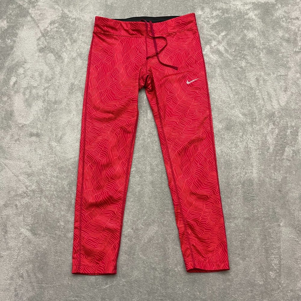 NIKE Dri Fit Tights Yoga Pants 7/8 Length Red Maroon Women’s Size XSmall XS